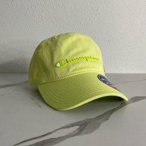 Champion Unisex Adult Ameritage Dad Hat Script Logo Neon Green Adjustable Cap